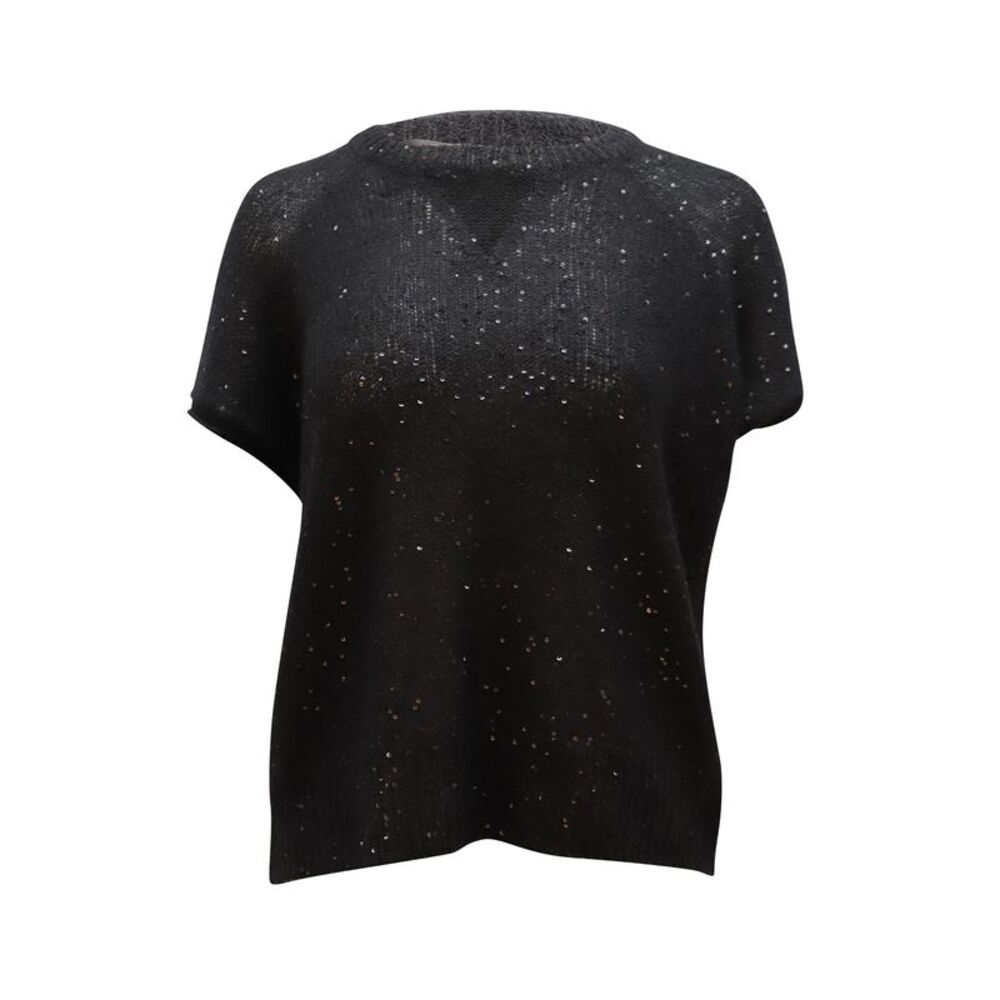 ATM Anthony Thomas Melillo Sequin Knit Top in Black Polyester